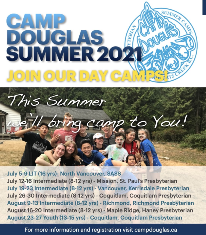Camp Douglas Letter April & Summer 2021 Kerrisdale Presbyterian Church